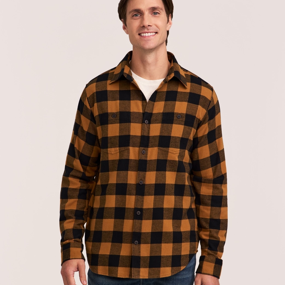 Windriver Xlt Caramel Plaid Button Down
